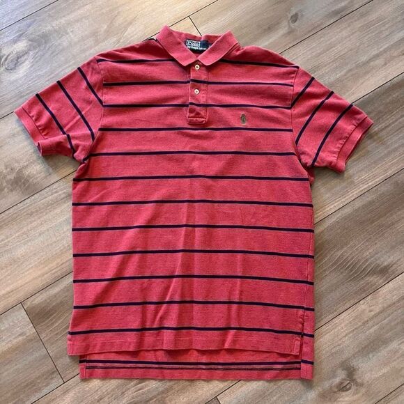 Polo Ralph Lauren‎ Red Stripe Short Sleeve Casual Shirt Men Large (C-50) - Picture 1 of 4